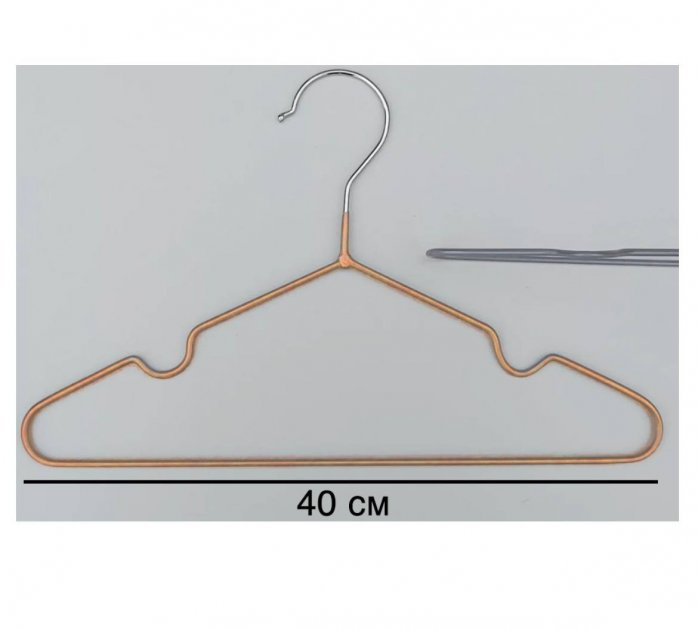 Набір металевих вішалок із силіконовим покриттям 10 шт. Золотистий (VP-126) - фото 2