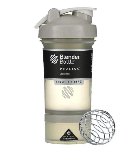 Шейкер спортивний Blender Bottle ProStak 22 oz/650 мл з 2-ма контейнерами Grey (PS 22oz Grey)