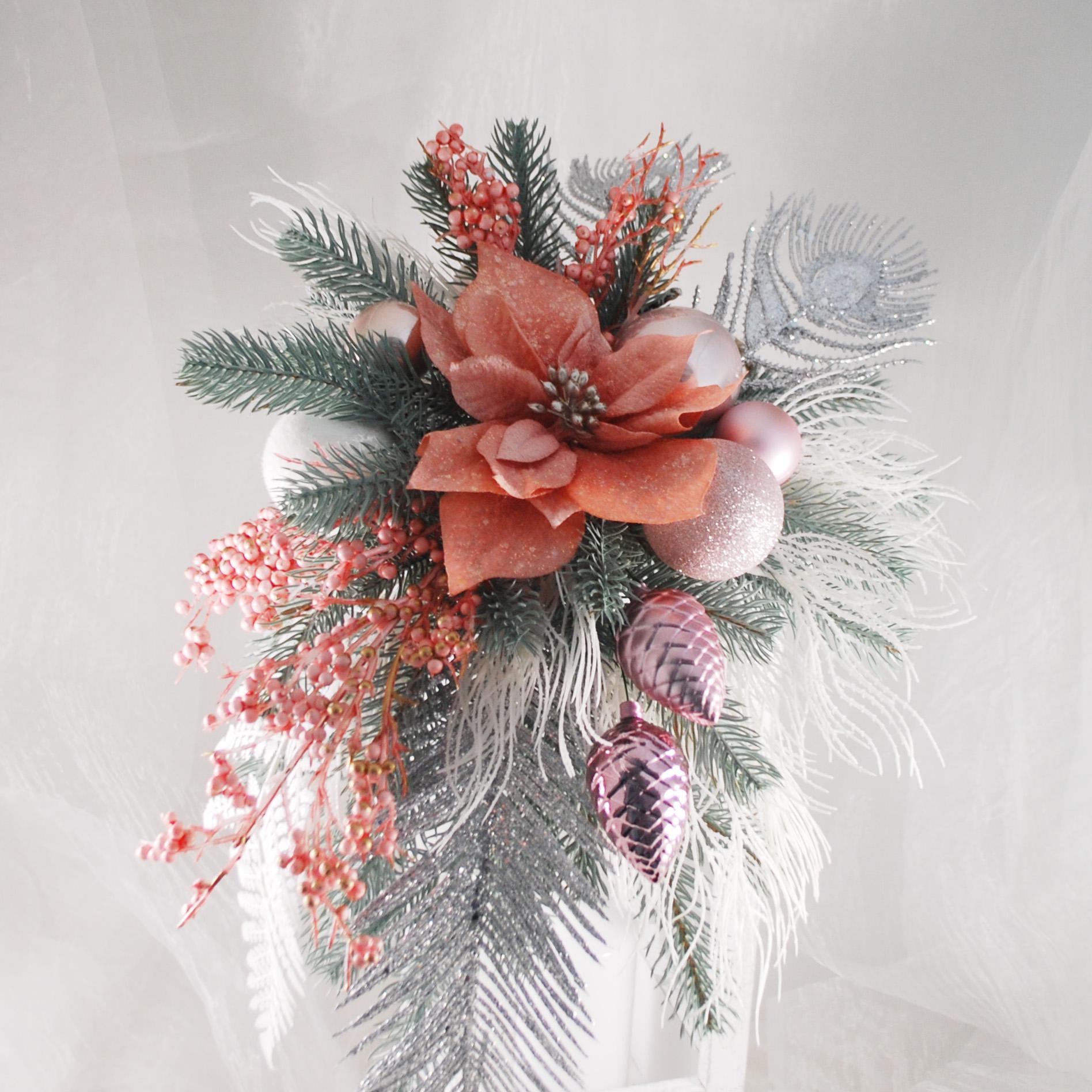 Новогодний декоративный фонарь-подсвечник 53 см Розовый/Белый (5722037) - фото 2 Новогодний декоративный фонарь-подсвечник 53 см Розовый/Белый (5722037) - фото 2