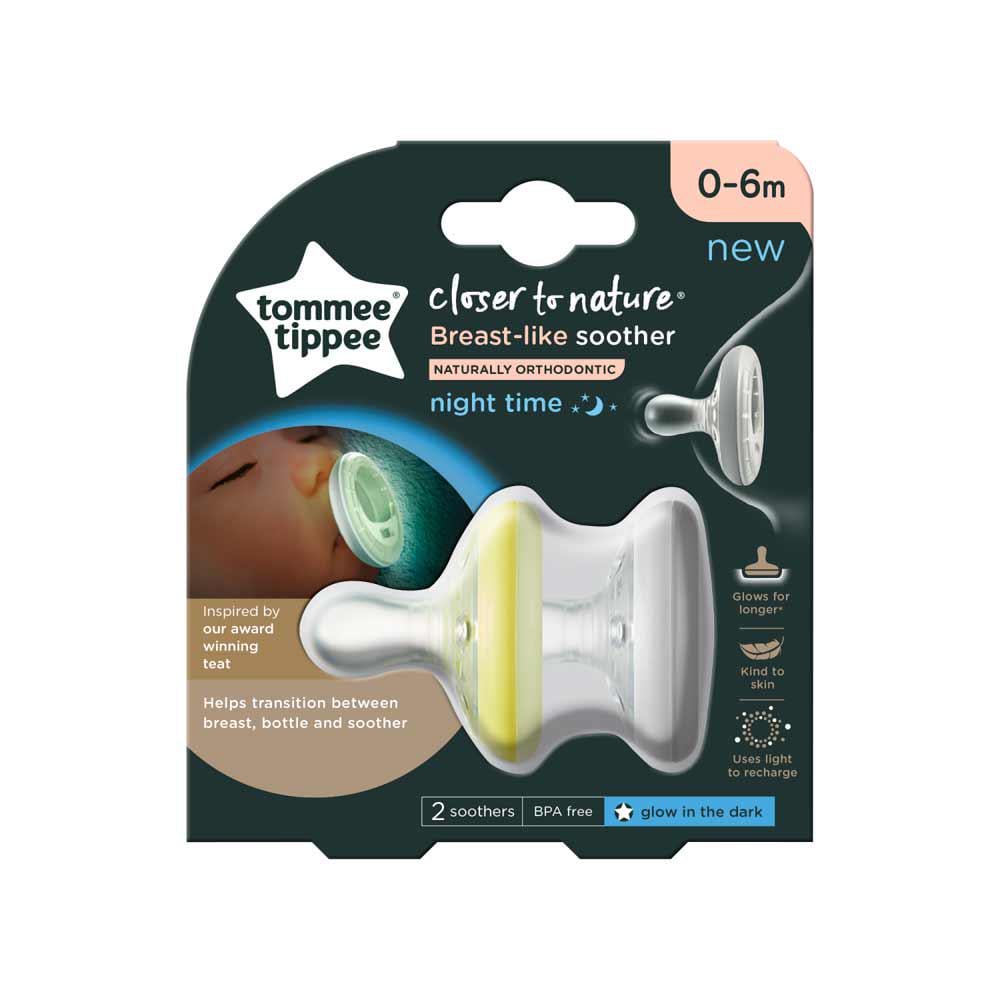 Пустушка Tommee Tippee Breast-like Night time 0-6 міс 2 шт. (TT0325)