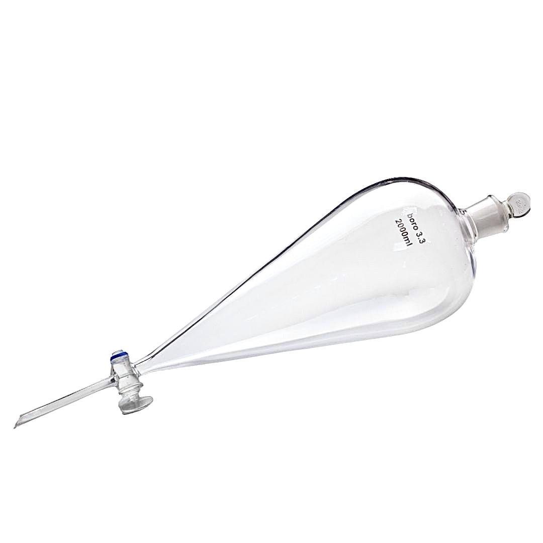 Лейка делительная G95 грушевидная 2000 мл стеклянный кран (783433379)