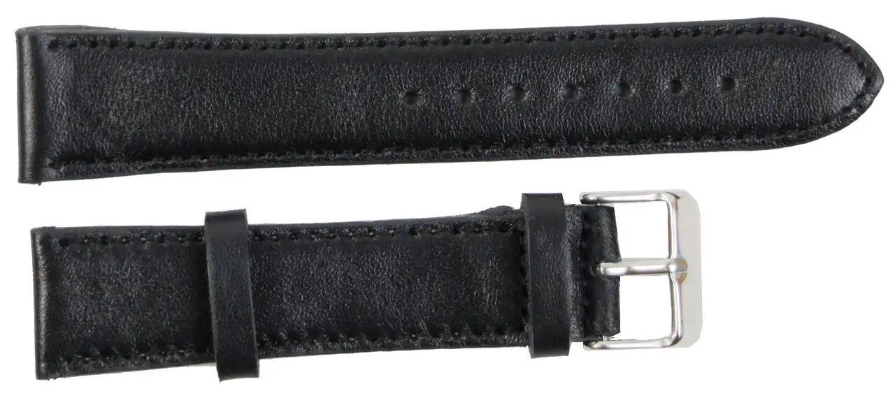 Ремінець для годинника шкіряний Mykhail Ikhtyar 20 мм Чорний (S609-20S black)