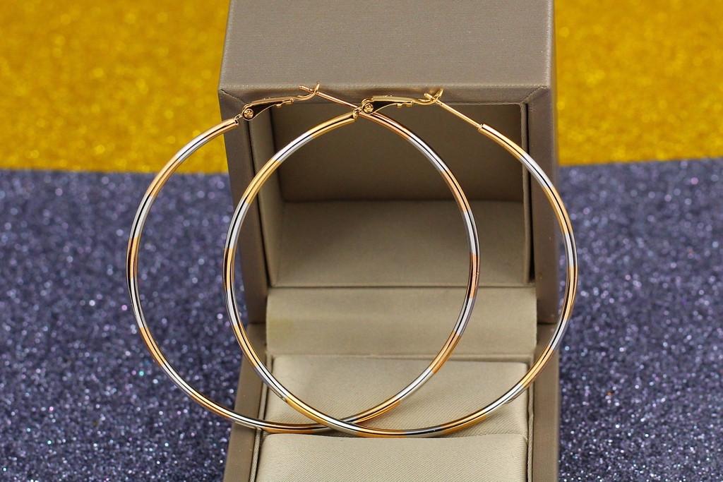Серьги кольца Хuping Jewelry Гладкие 6,5 см (1823418799)