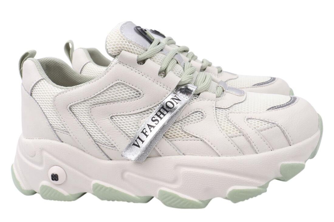 Кроссовки женские Vikonty из кожи на низком ходу р. 39 Молочный (211-21DK)