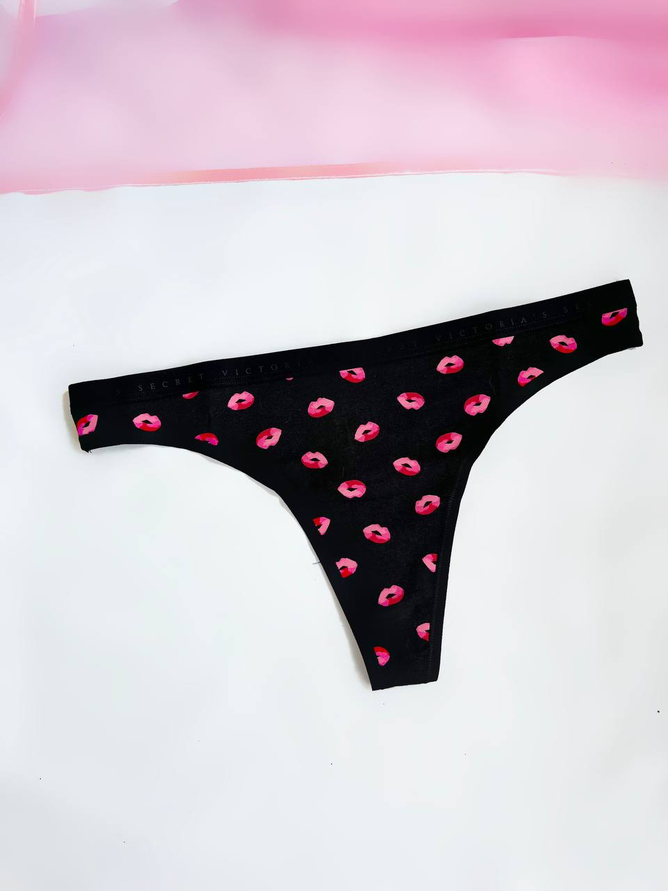 Труси Victoria's Secret Stretch Cotton Thong Panty L Чорний (27318983)