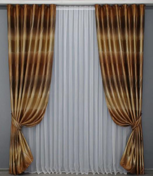 Фотошторы двусторонние 1,5х2,7 м 2 шт. Коричневый (1407ш)