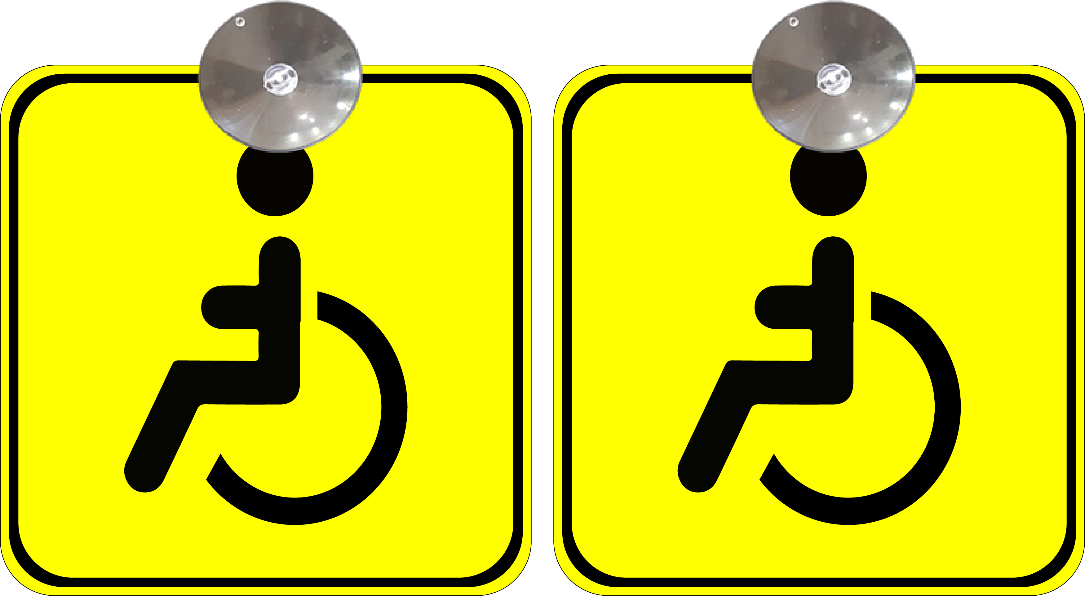 Набор знаков на авто Лицо с инвалидностью на присоске 2 шт.