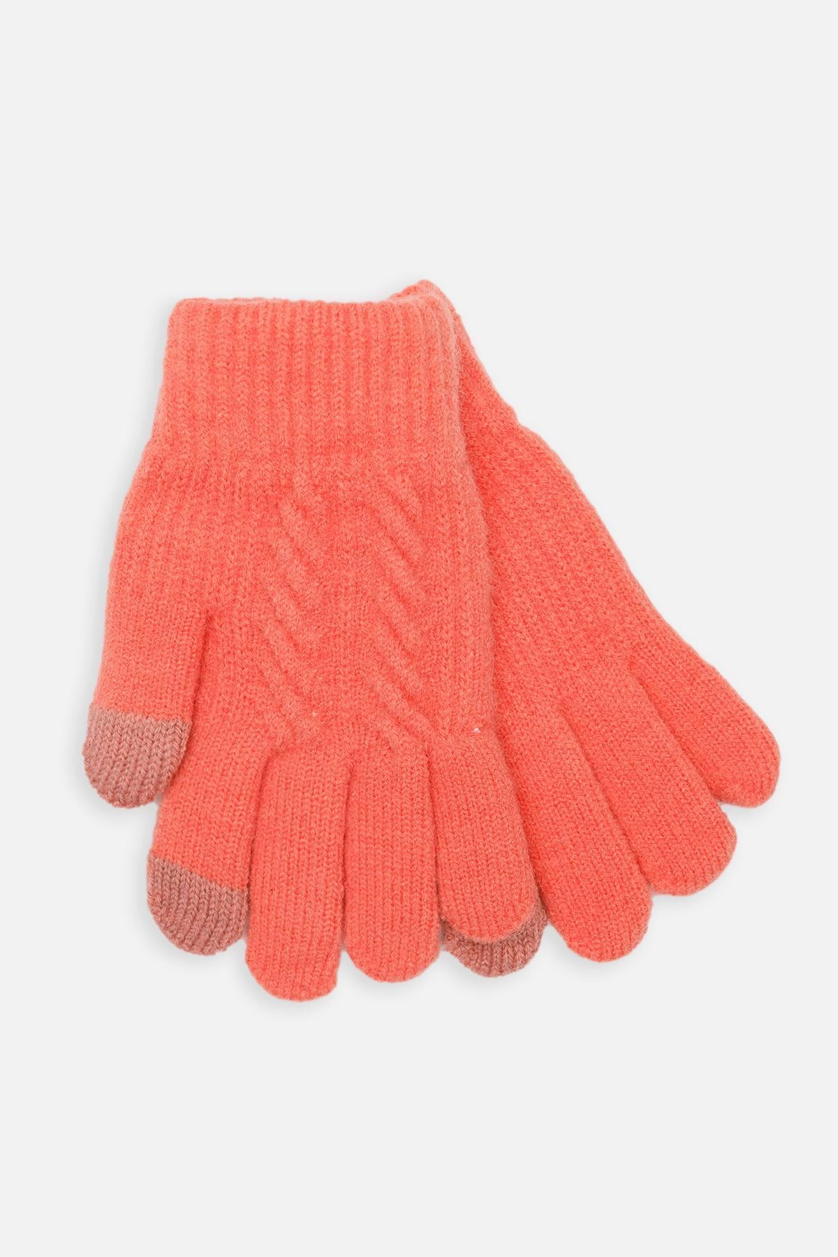 Перчатки для девочки р. 5 Коралловый (ЦБ-00259854)