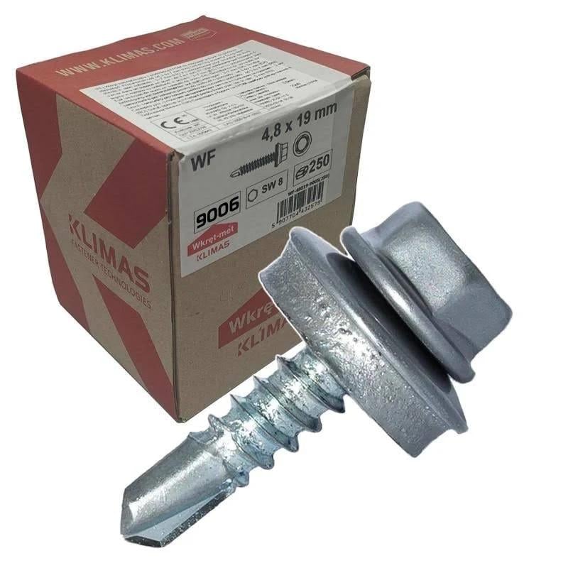 Саморіз Wkret-Met для кріплення профілю до металевих конструкцій 250 шт. SWMH 4,8х19 (9006)