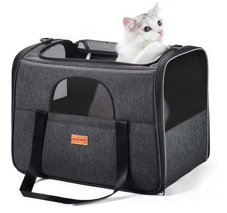 Сумка для переноски домашних питомцев CosmoPet CP-50 с окошком 46х32х36 см Dark Grey (3_04884) - фото 3