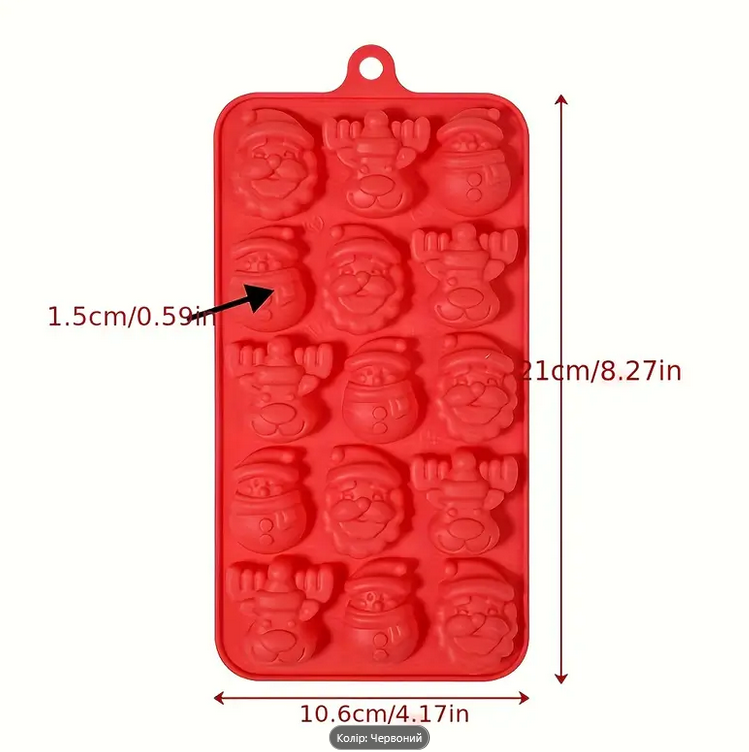 Форма силіконова для шоколаду/цукерок мила свічок Червоний (SAM-6011) - фото 5