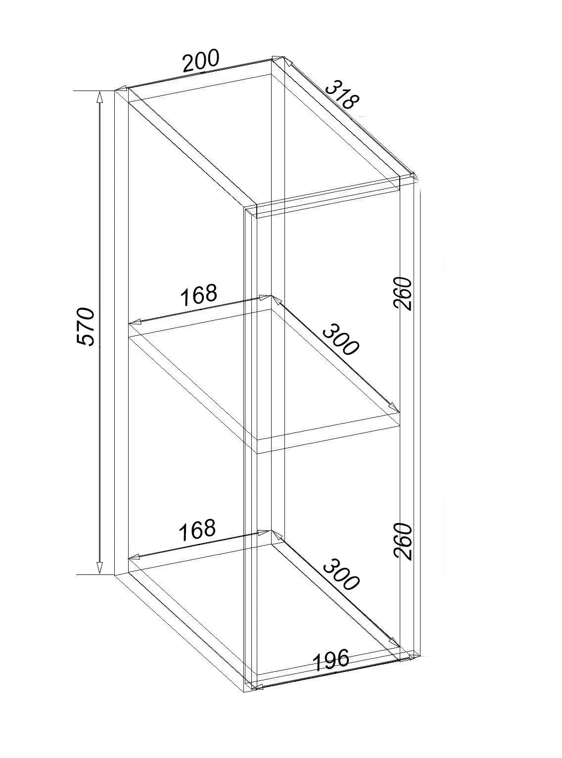 Полиця навісна Kontinent К-17 20х31,8х57 см Бетон (85306250) - фото 2 Полиця навісна Kontinent К-17 20х31,8х57 см Бетон (85306250) - фото 2