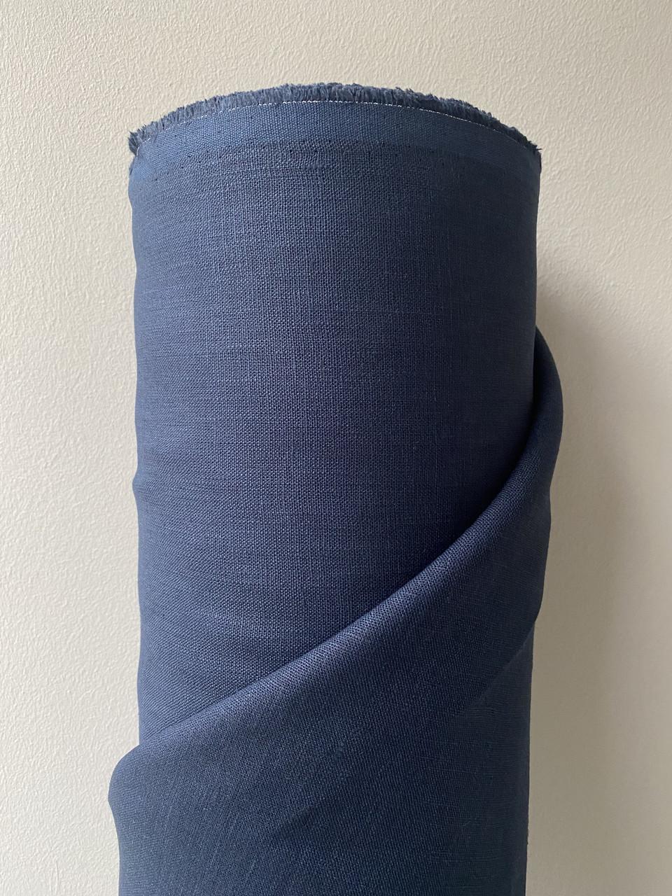 Ткань LINEN PLUS льняная 143 см 999/173 Темно-синий
