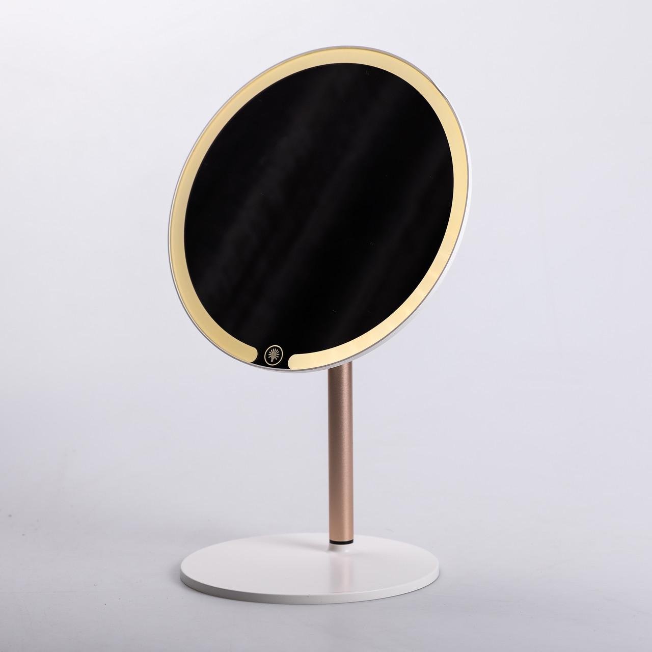 Дзеркало косметичне з підсвічуванням кругле настільне 21 см Білий (6887) - фото 6 Дзеркало косметичне з підсвічуванням кругле настільне 21 см Білий (6887) - фото 6