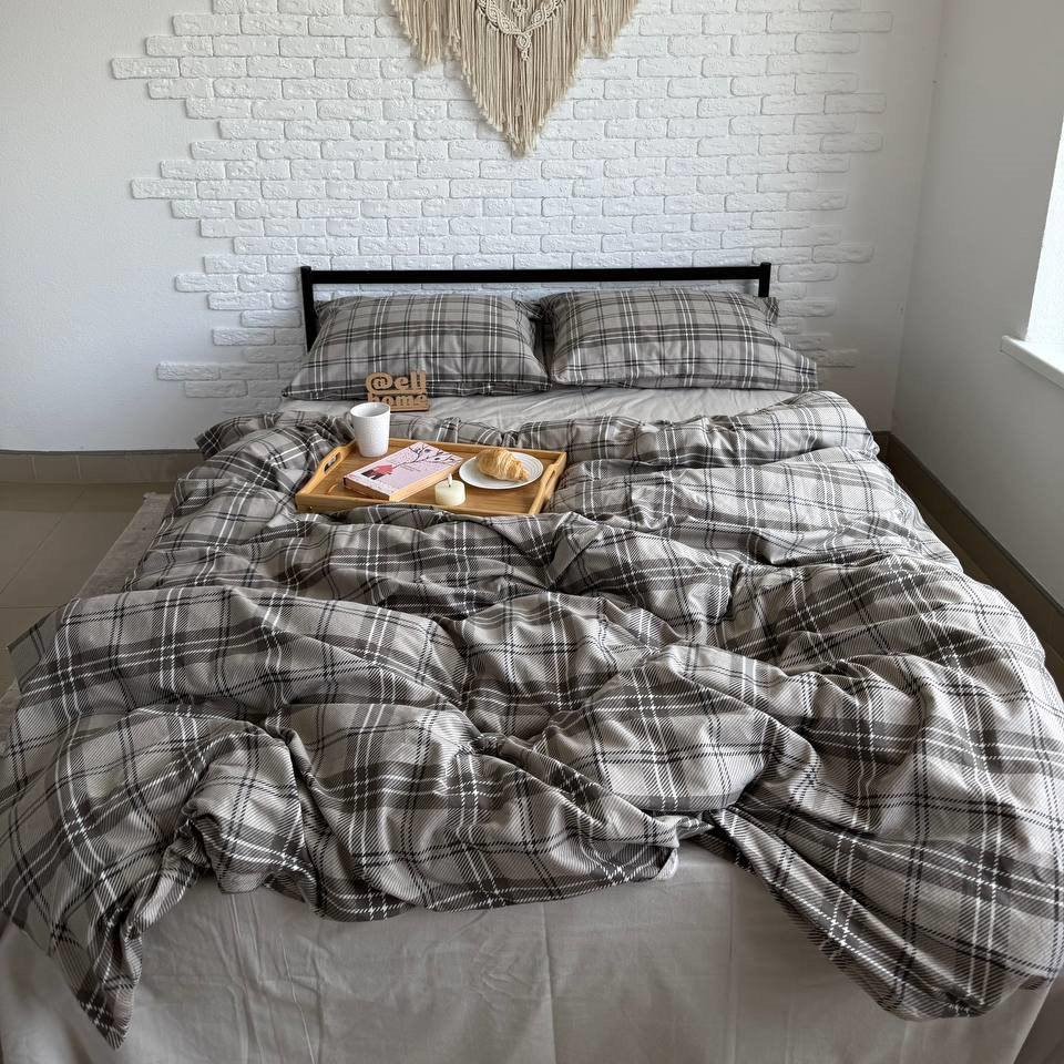 Комплект постельного белья Ell Home фланель семейный наволочки 50x70 см/70x70 см Прайм/Серый (29288995) - фото 2 Комплект постельного белья Ell Home фланель семейный наволочки 50x70 см/70x70 см Прайм/Серый (29288995) - фото 2