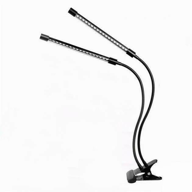 Фітолампа світлодіодна для прискорення росту кімнатних рослин USB Led Grow Light на 2 гілки з таймером