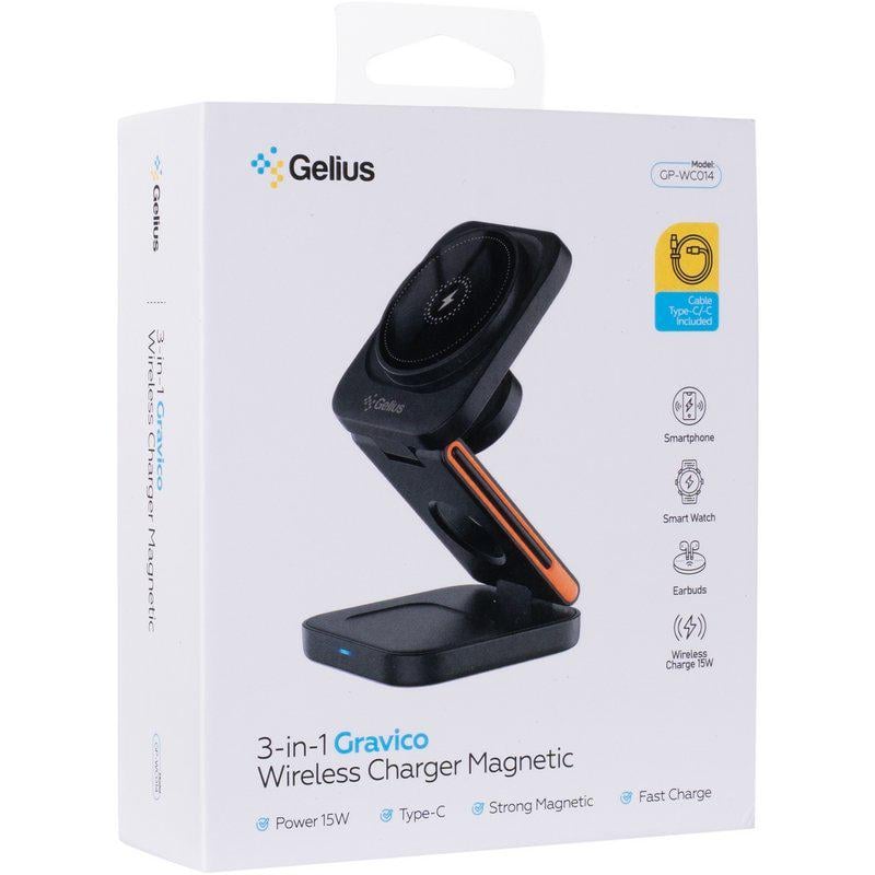 Зарядний пристрій бездротовий Gelius Gravico GP-WC014 3in1 15W Black (100990) - фото 5 Зарядний пристрій бездротовий Gelius Gravico GP-WC014 3in1 15W Black (100990) - фото 5