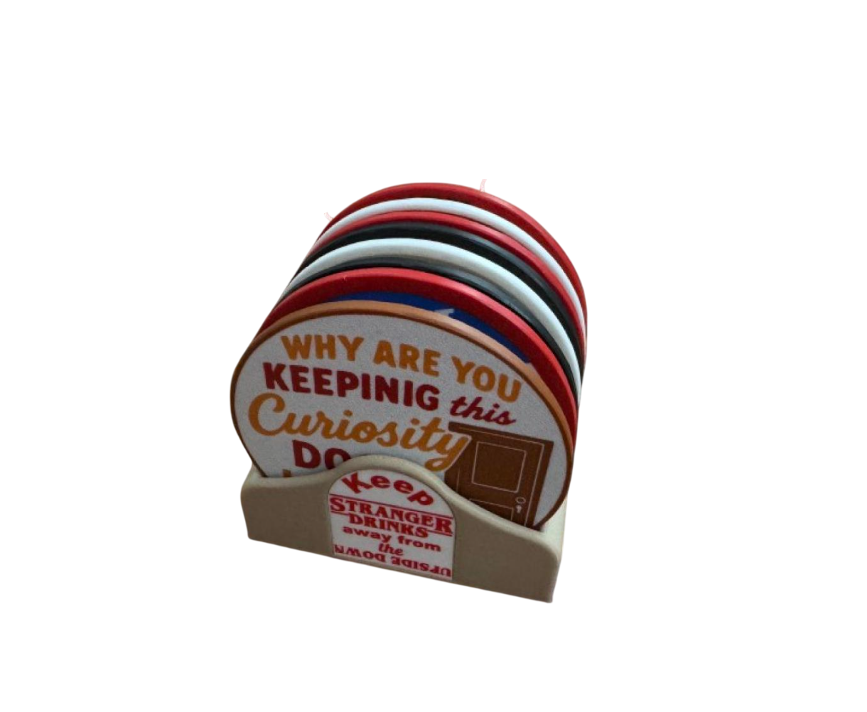 Набор подставок под чашку/бокал Очень странные дела d 10 см 8 шт.