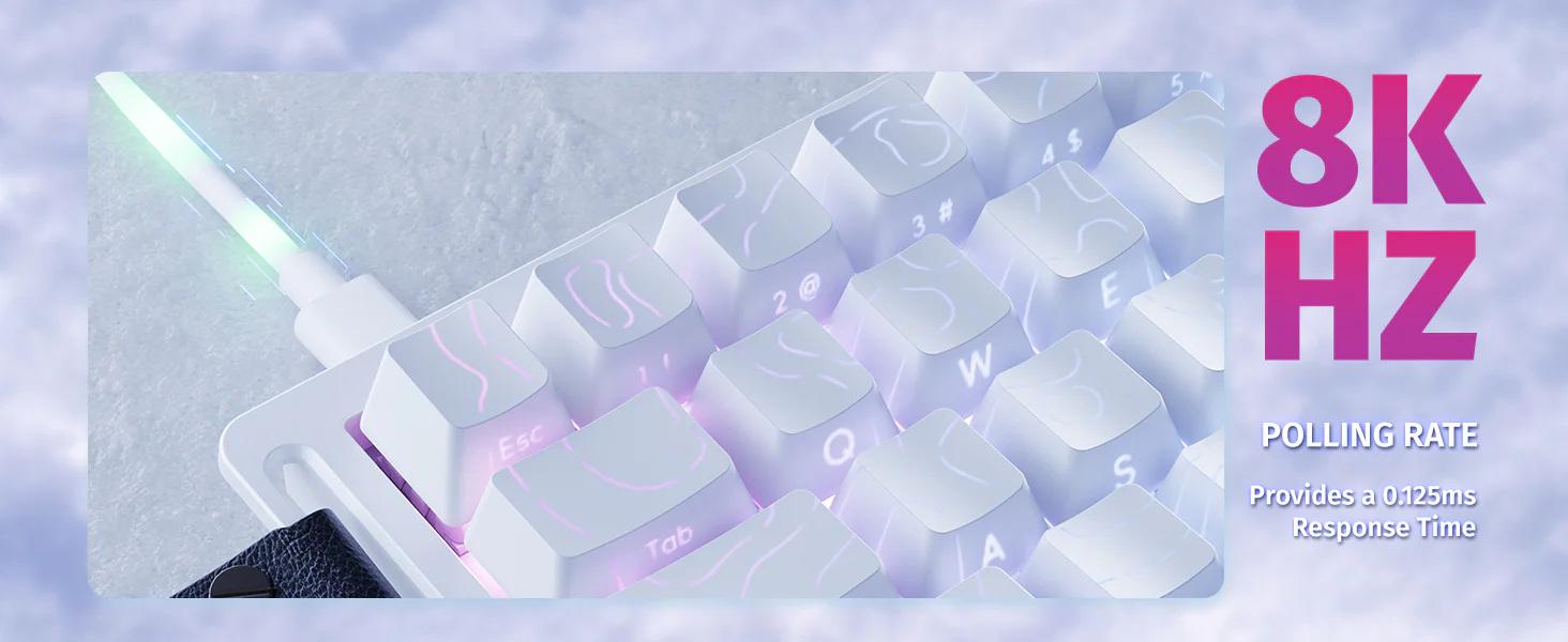 Клавіатура ігрова attack shark X68 HE 8000HZ на магнітних світильниках Білий (26484175) - фото 6 Клавіатура ігрова attack shark X68 HE 8000HZ на магнітних світильниках Білий (26484175) - фото 6