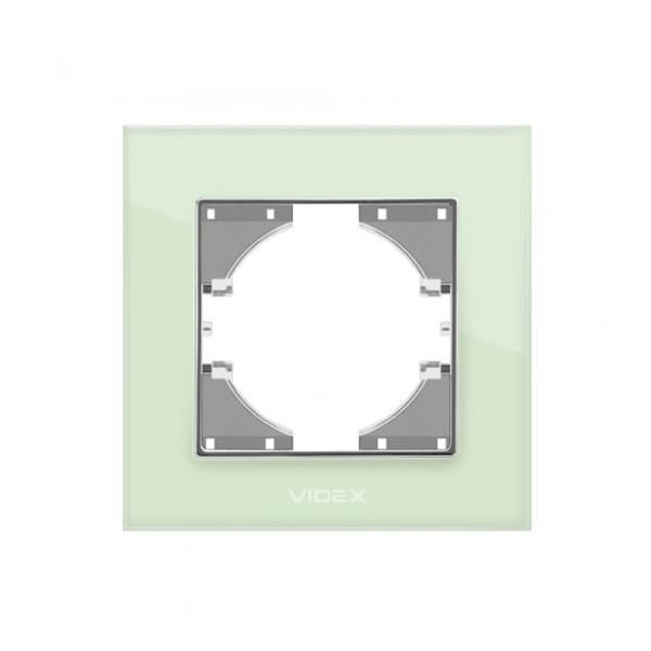 Рамка одноместная горизонтальная Videx Binera Зеленое стекло (00000013076) Рамка одноместная горизонтальная Videx Binera Зеленое стекло (00000013076)