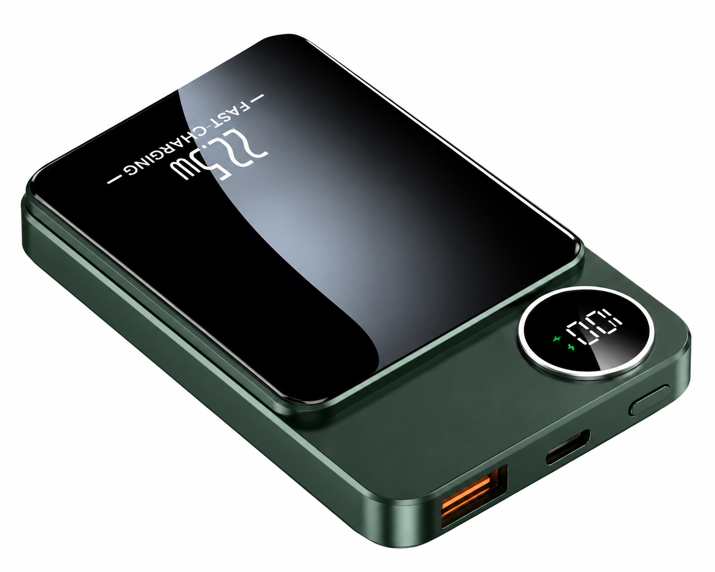 Повербанк 10000 mAh с быстрой зарядкой 22,5W и магнитной беспроводной зарядкой MagSafe 15W Green