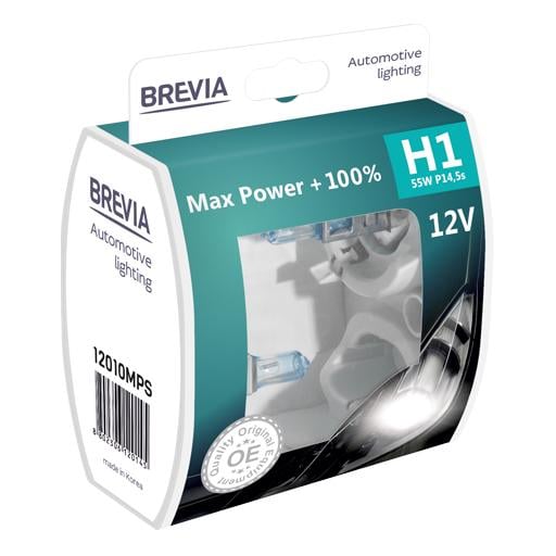 Лампа галогенна Brevia H1 Max Power +100% (12010MPS)