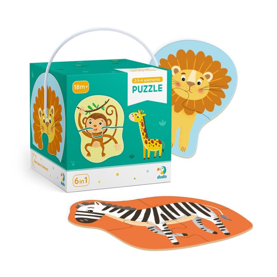 Пазл картонный детский Dodo Дикие животные 9 деталей (300153)