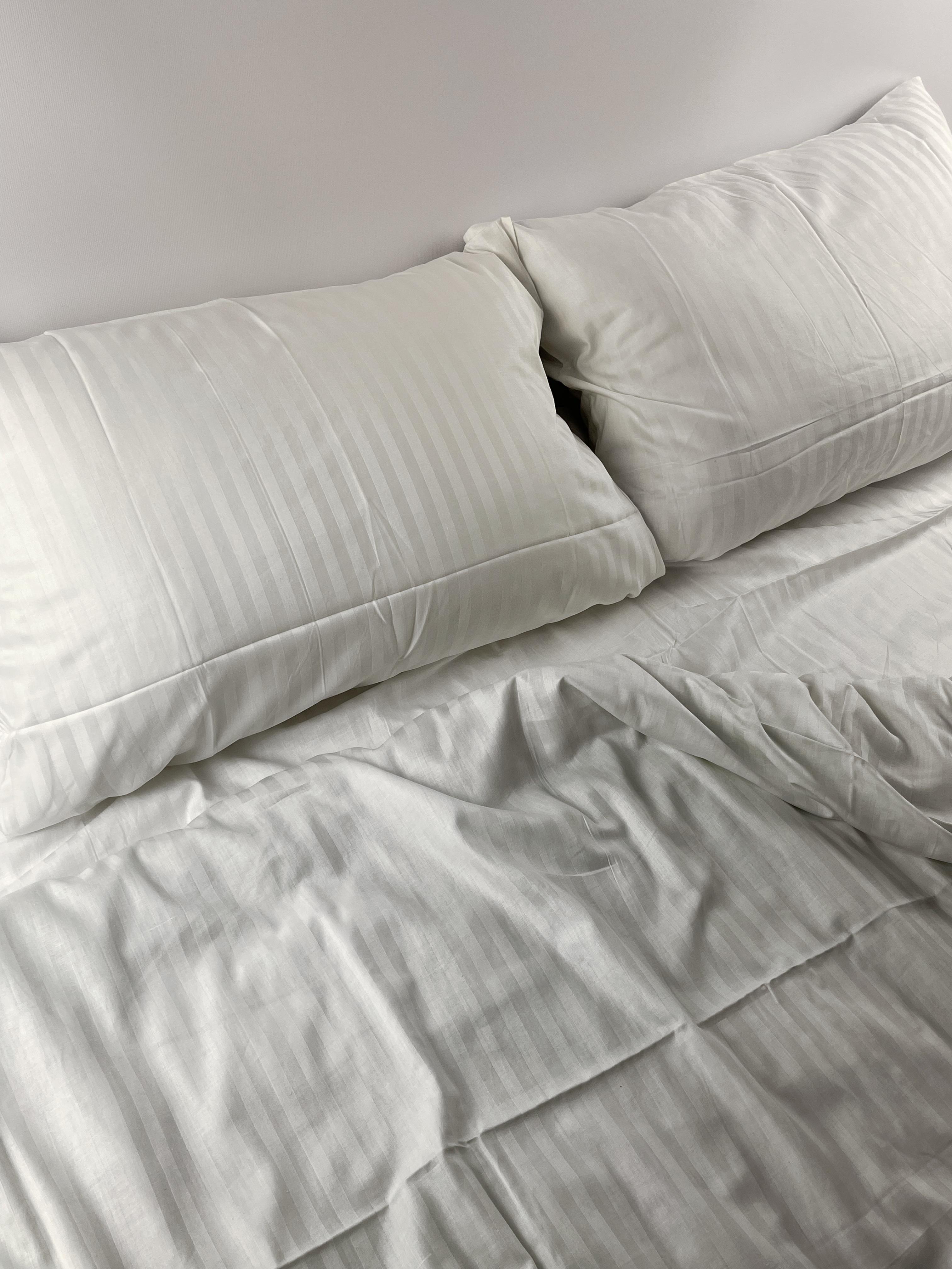 Комплект постельного белья Ватин страйп-сатин евро Белый (14711913)