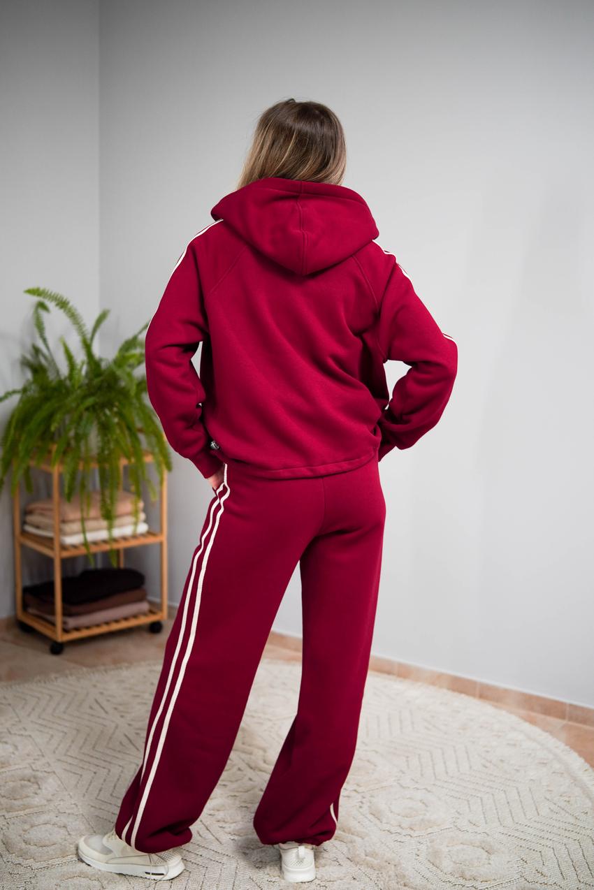Костюм женский М208.4 на замке с начесом XXL Бордовый (1032-1-64) - фото 2 Костюм женский М208.4 на замке с начесом XXL Бордовый (1032-1-64) - фото 2