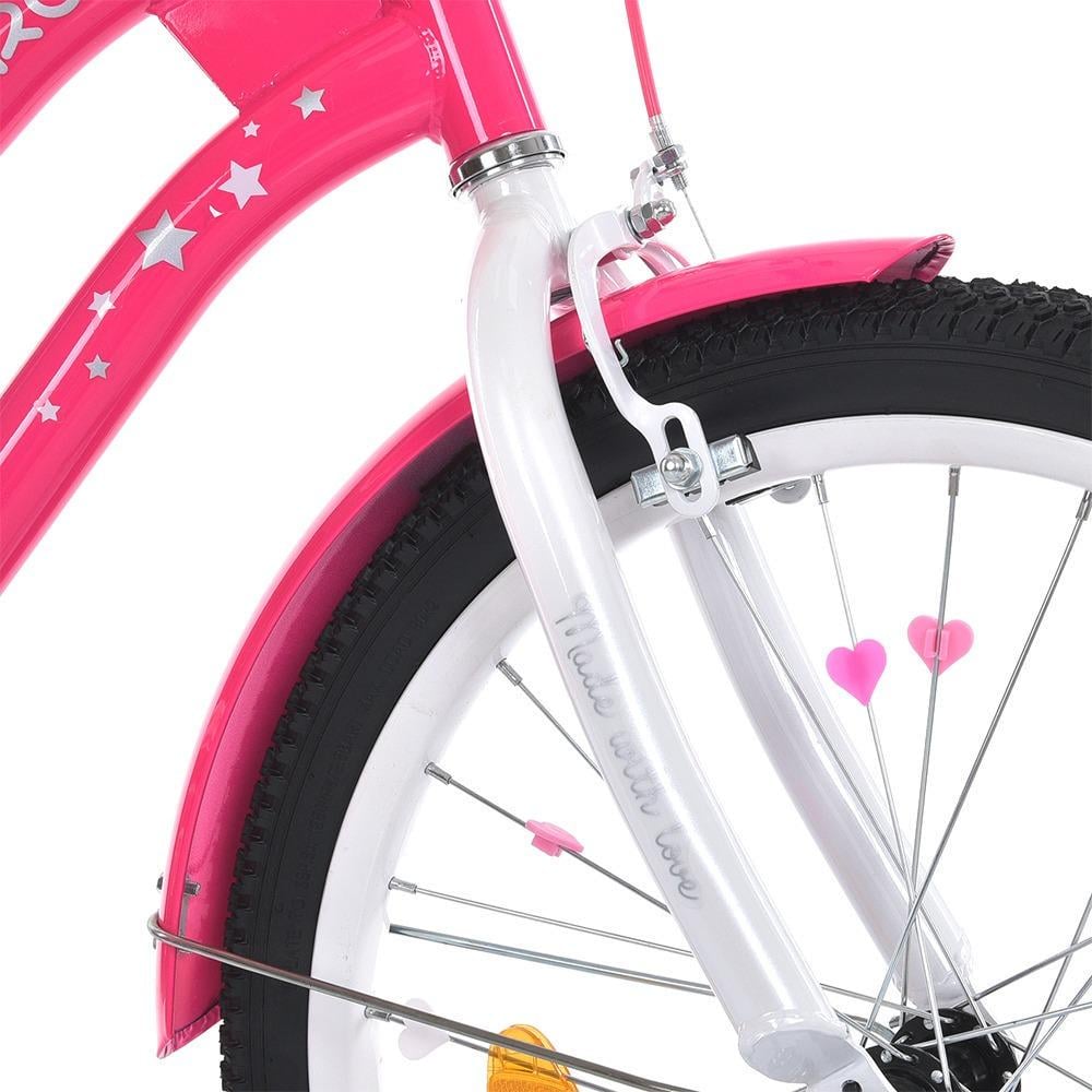 Велосипед для дівчинки PROF1 Star 20" з багажником Рожевий - фото 4 Велосипед для дівчинки PROF1 Star 20" з багажником Рожевий - фото 4