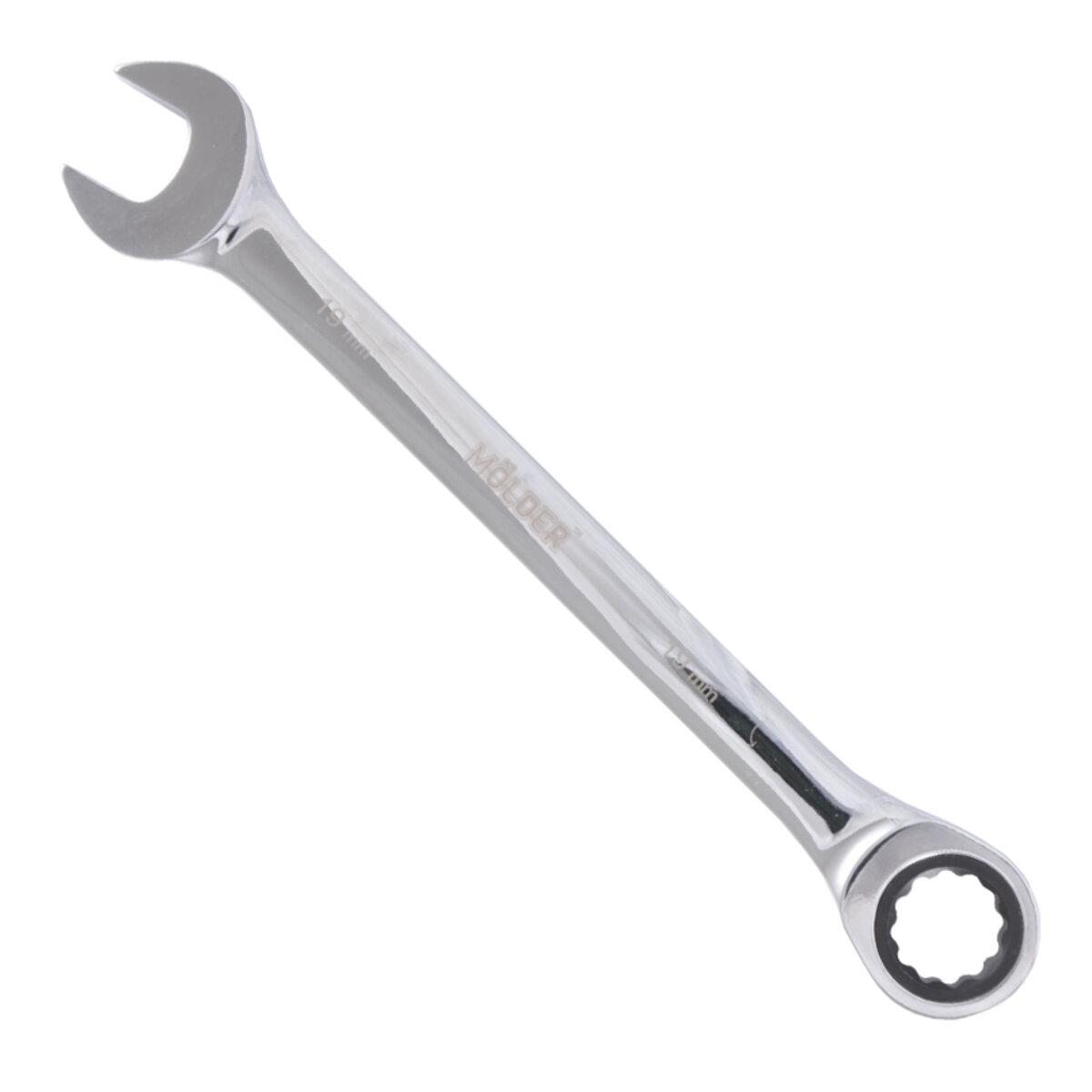 Ключ комбинированный Molder с трещоткой для ремонта и обслуживания автомобилей из хром-ванадиевой стали 19 мм (MT56019) - фото 3 Ключ комбинированный Molder с трещоткой для ремонта и обслуживания автомобилей из хром-ванадиевой стали 19 мм (MT56019) - фото 3