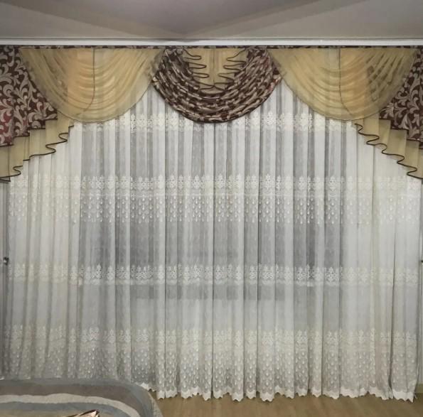 Ламбрекен у вітальню блікаут 3 м Бордовий (388)