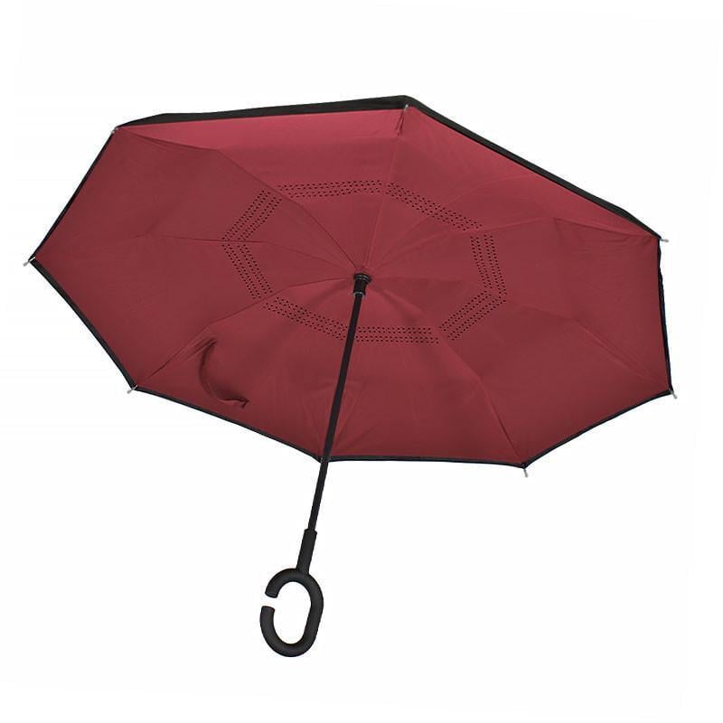 Зонт наоборот Lesko Up-Brella Бордовый женский Зонт наоборот Lesko Up-Brella Бордовый женский