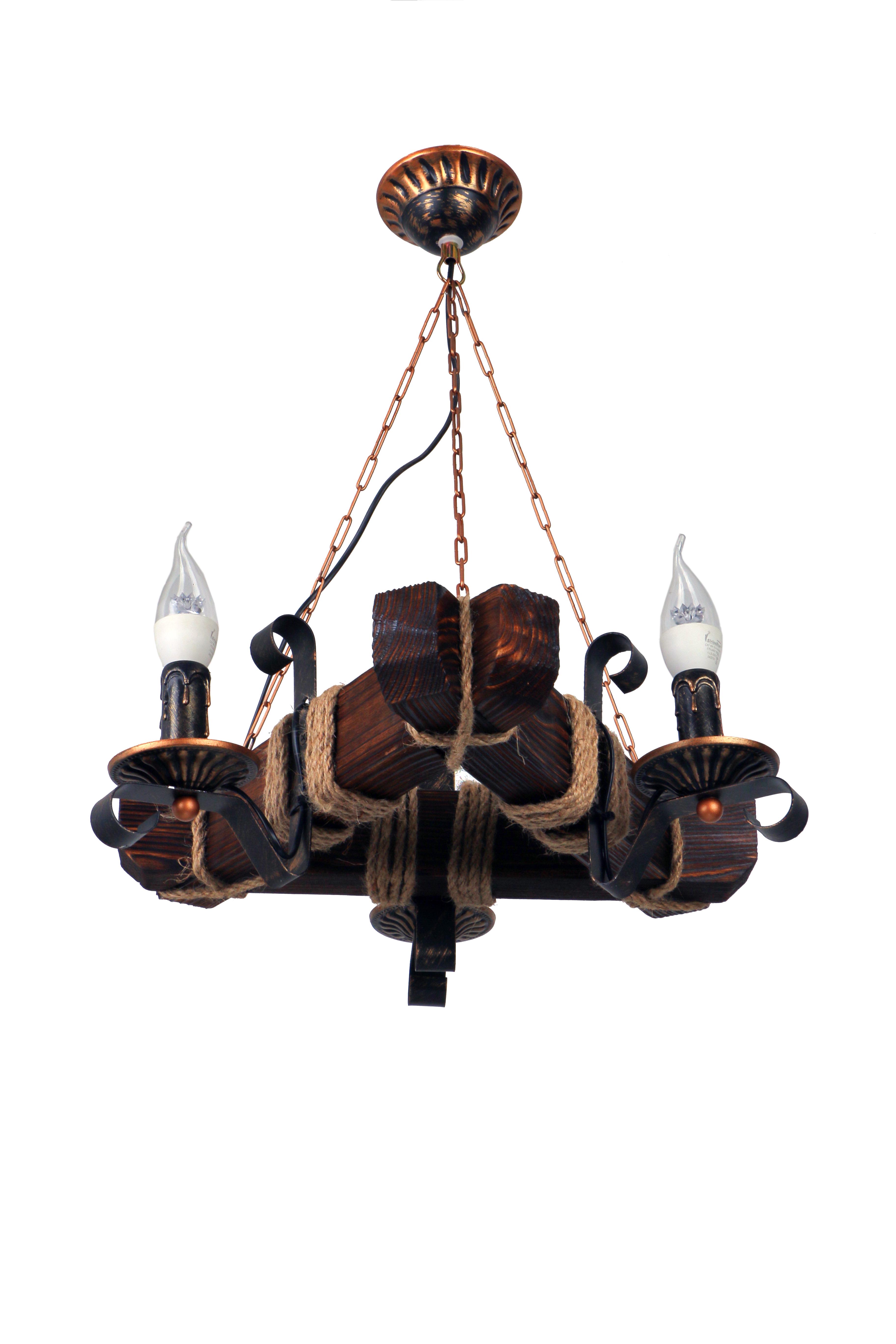 Деревянная люстра Sirius черный обжиг E14 (S7023/3)