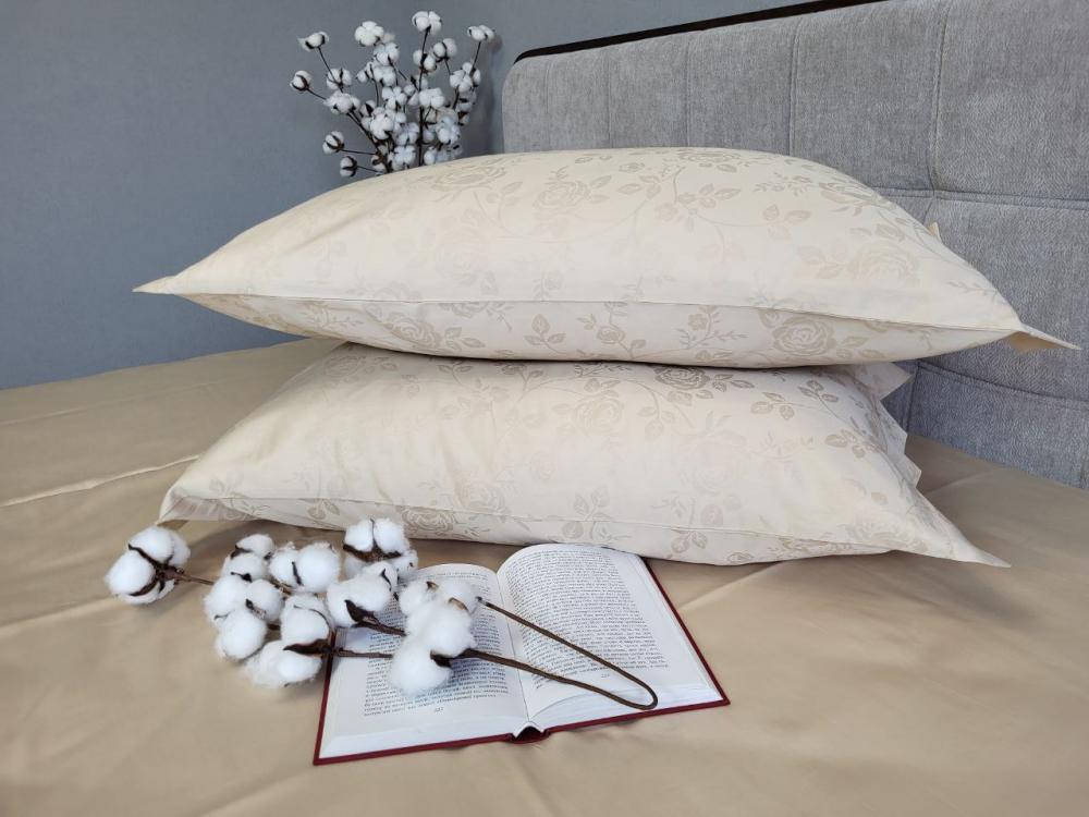 Комплект постельного белья Мир сатин жаккард Premium полуторный/наволочки 50х70/70х70 см Rose Beige (6152) - фото 2 Комплект постельного белья Мир сатин жаккард Premium полуторный/наволочки 50х70/70х70 см Rose Beige (6152) - фото 2