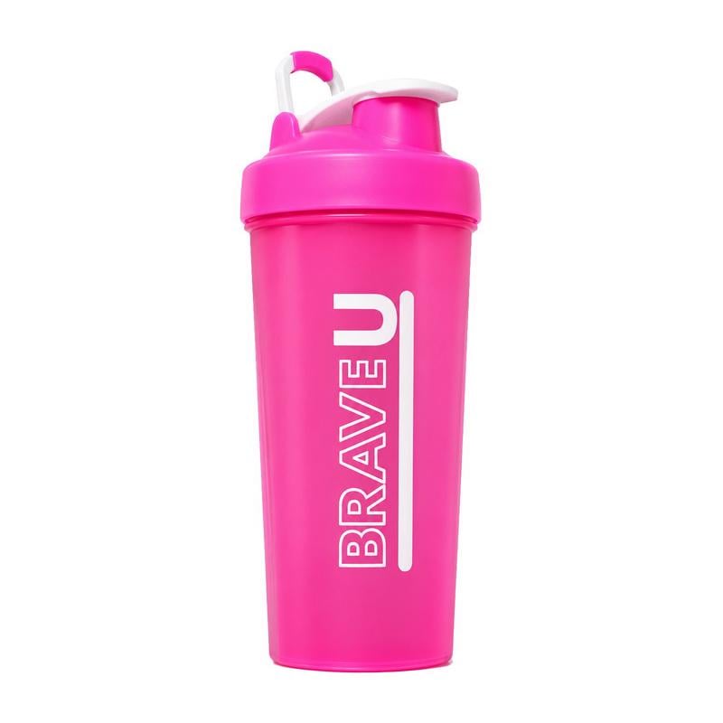 Шейкер для протеїну та спортивного харчування Brave U Shaker With Metal Ball 600 мл Рожевий