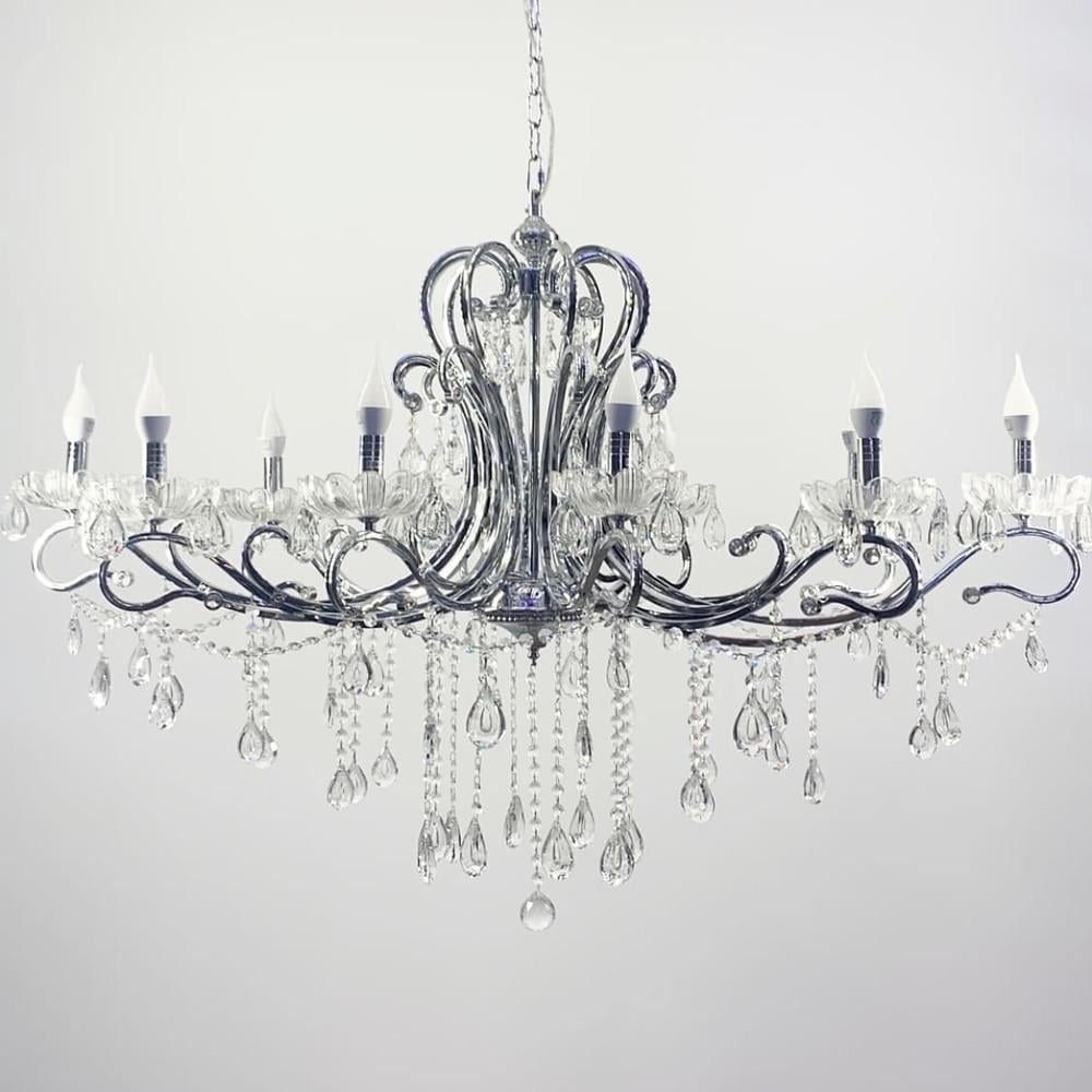 Светильник королевский удлиненный подсвечник с хрустальными подвесами (13055/10 A) Светильник королевский удлиненный подсвечник с хрустальными подвесами (13055/10 A)