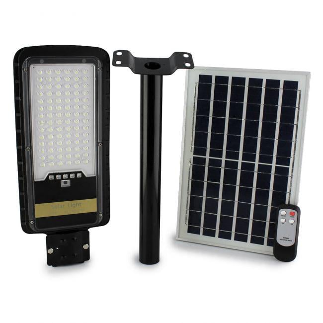 Вуличний ліхтар Solar street JD296 VPP 200 W Remote на стовп із пультом та сонячною батареєю Чорний - фото 1