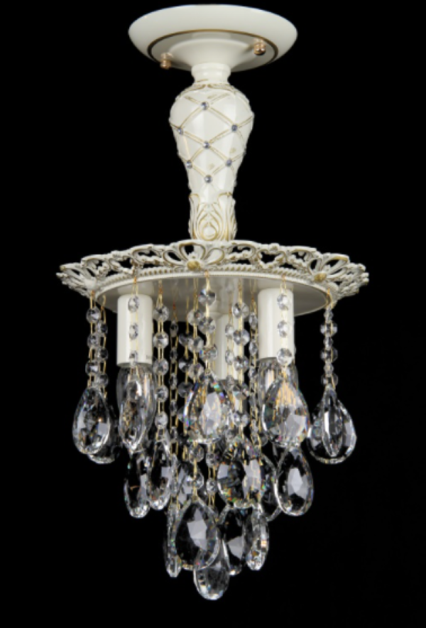 Хрустальная люстра L7030/3 LGWT Белый/Золото/Кремовый (AN000402)