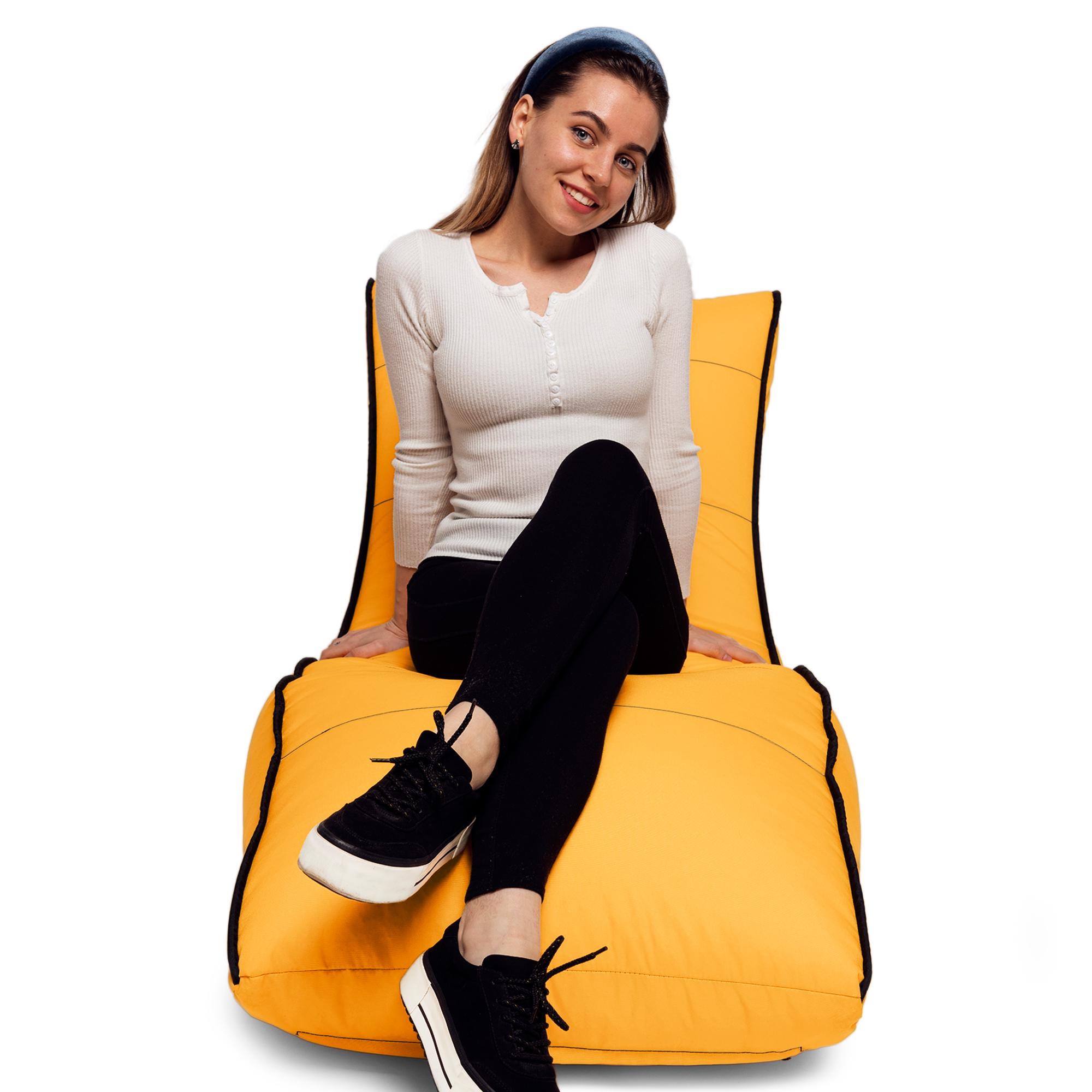 Крісло-мішок iQmebel Лежак 80х125 см оксфорд Жовтий - фото 4