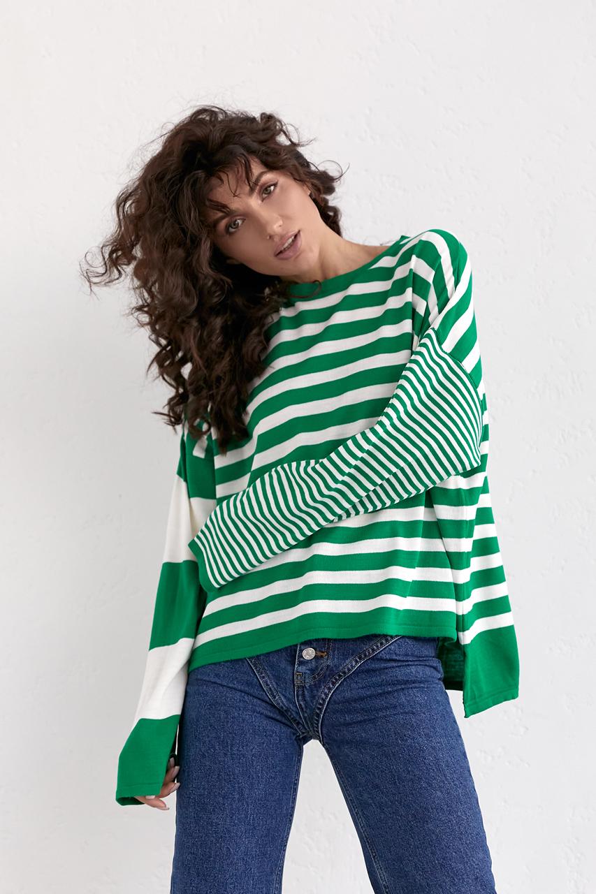 Лонгслив oversize L Зеленый (1414)