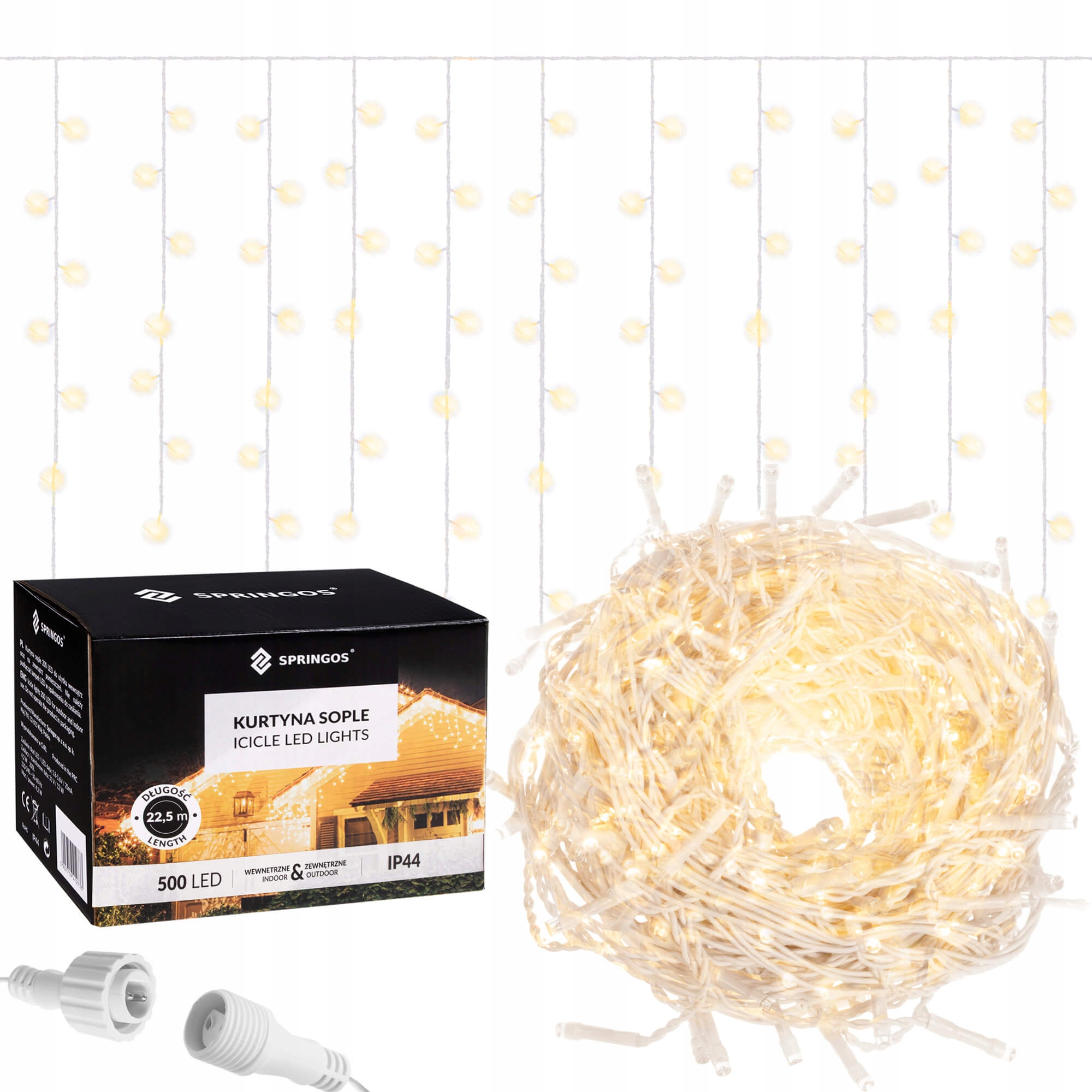 Гірлянда-бахрома Springos вулична 20 м 500 LED Warm White (CL501) - фото 3