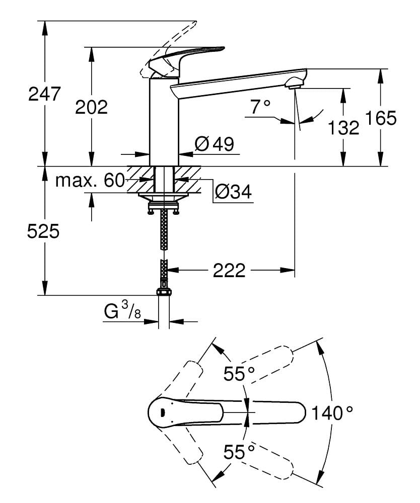 Змішувач для кухні Grohe Eurosmart 304632430 одноважільний Чорний (236118) - фото 5 Змішувач для кухні Grohe Eurosmart 304632430 одноважільний Чорний (236118) - фото 5