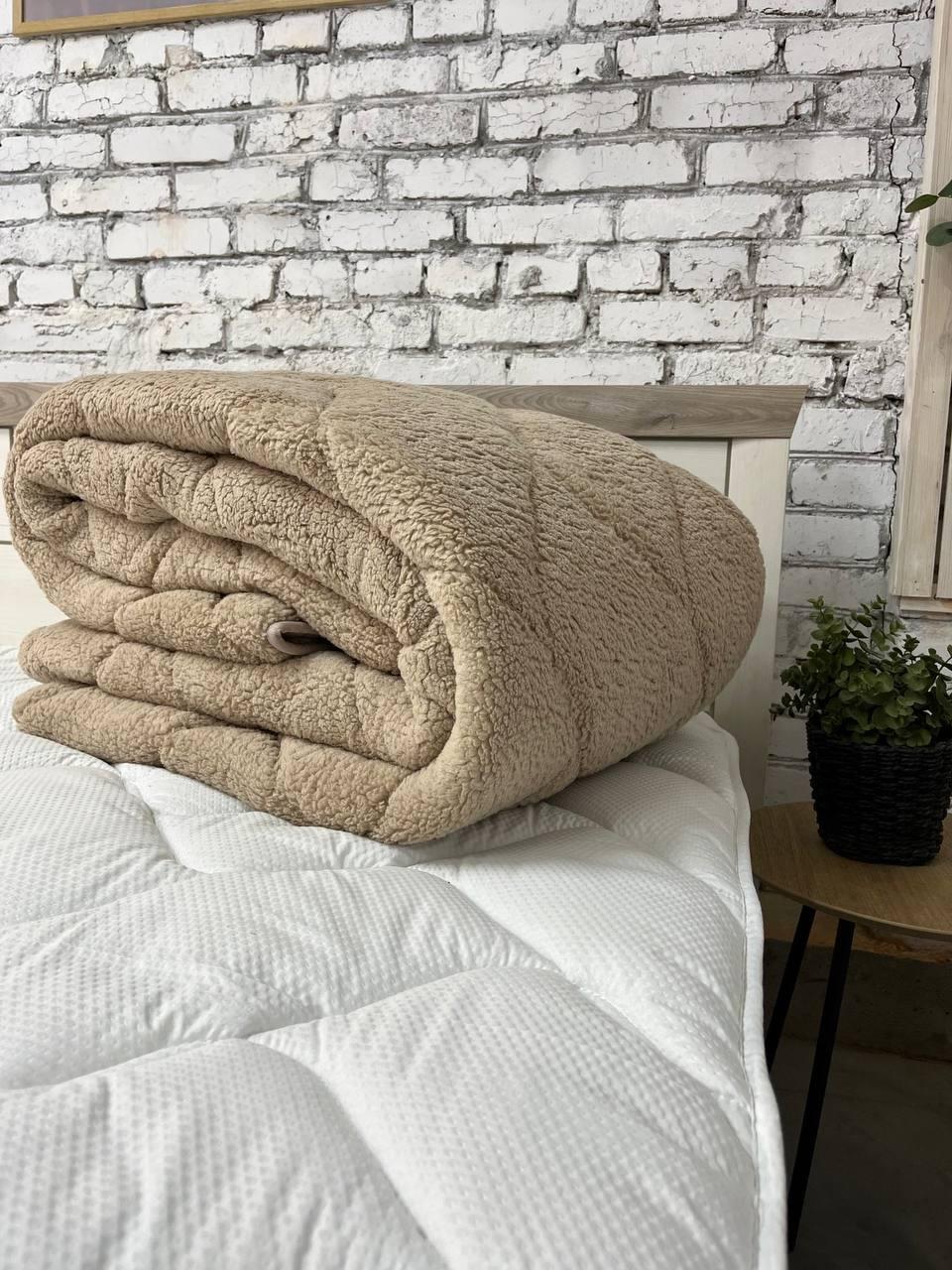 Одеяло меховое евро 200x210 см Бежевый (22936438) - фото 5