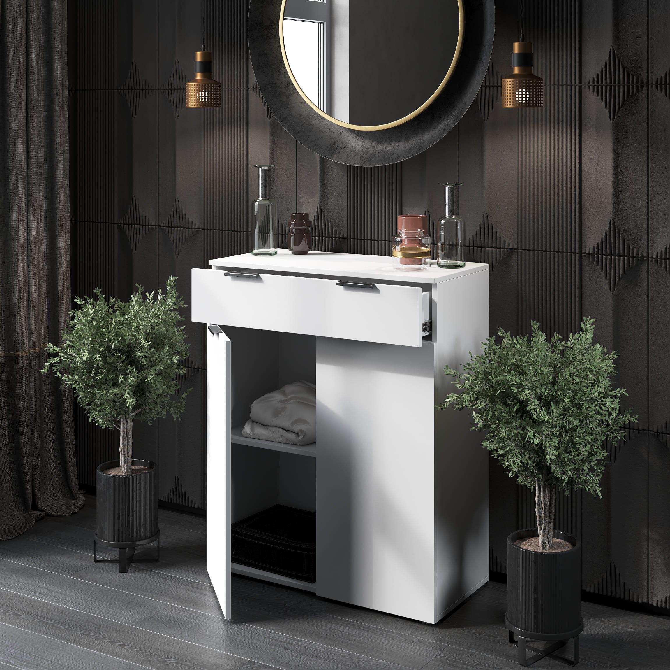 Комод з дверцятами та ящиком Білий (380227)