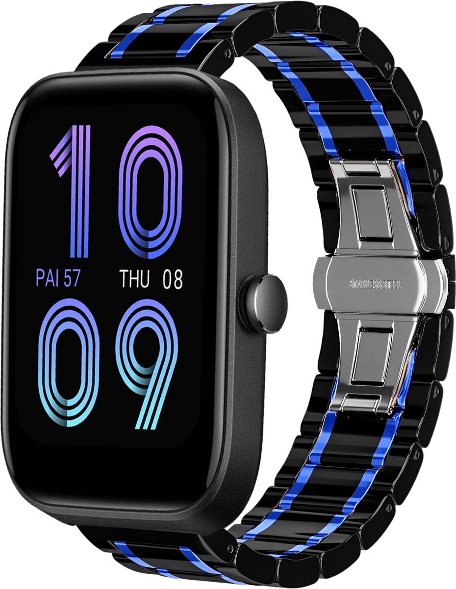 Ремешок керамический Ceramo для Amazfit Bip 3/Pro Black/Blue (28735-43)
