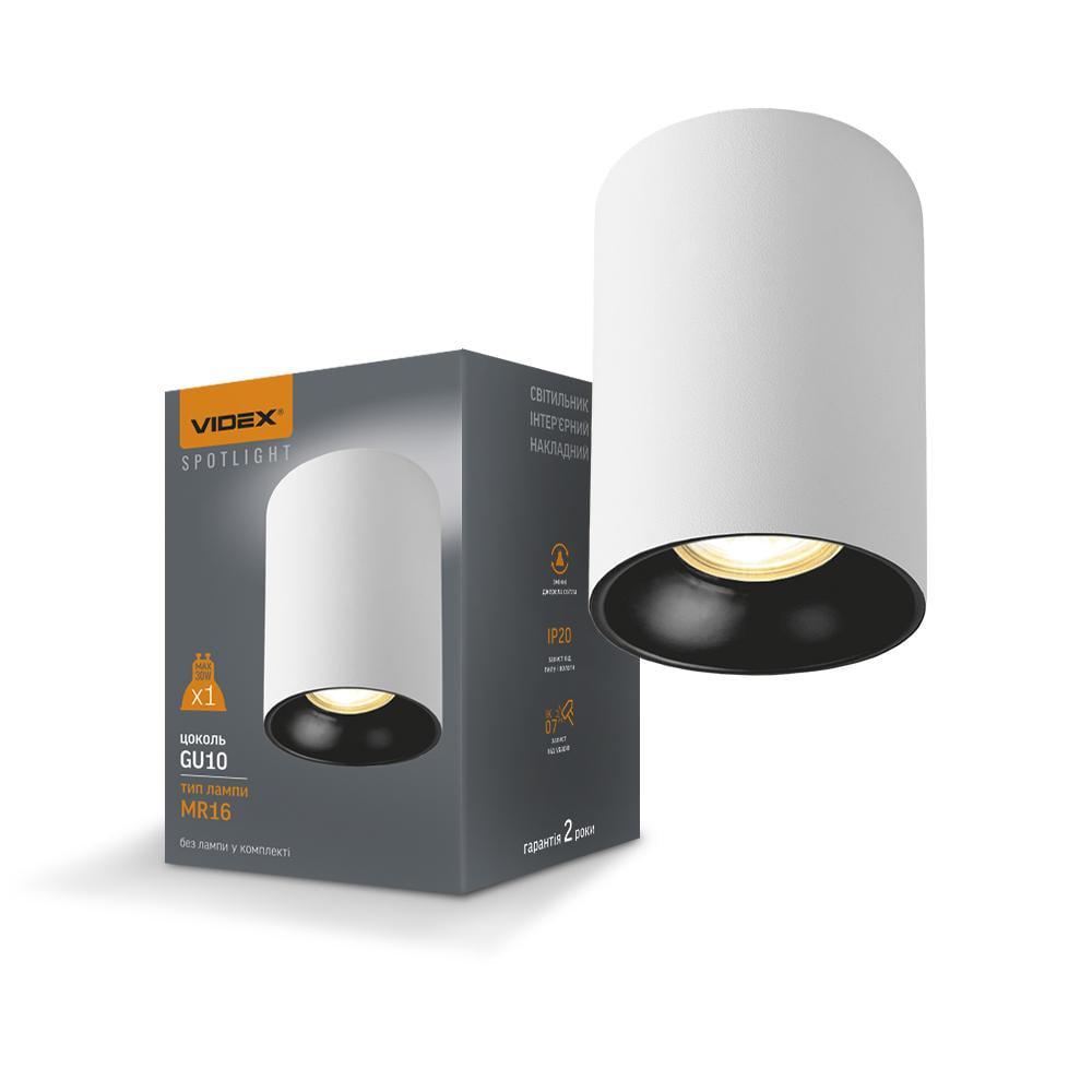 Светильник под лампу Videx GU10 VL-SPF14A-WB накладной круглый с рефлектором Белый/Черный (000287134) Светильник под лампу Videx GU10 VL-SPF14A-WB накладной круглый с рефлектором Белый/Черный (000287134)