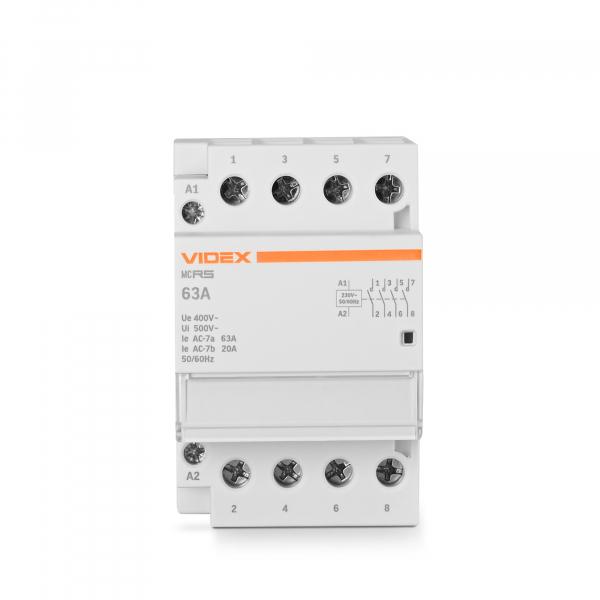 Контактор модульний Videx 4п 63 А 4НВ (VF-RS-MC4O-63) - фото 2 Контактор модульний Videx 4п 63 А 4НВ (VF-RS-MC4O-63) - фото 2