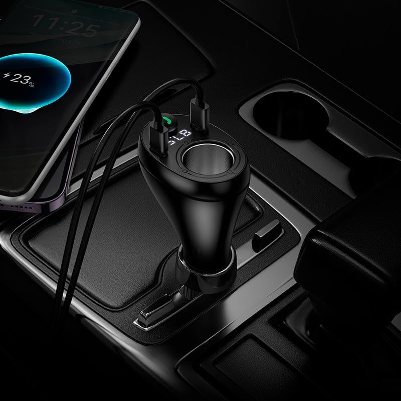 FM-трансмітер Hoco E88 2xUSB-C2/1xUSB-A до 120 Вт Чорний (28154944) - фото 4 FM-трансмітер Hoco E88 2xUSB-C2/1xUSB-A до 120 Вт Чорний (28154944) - фото 4