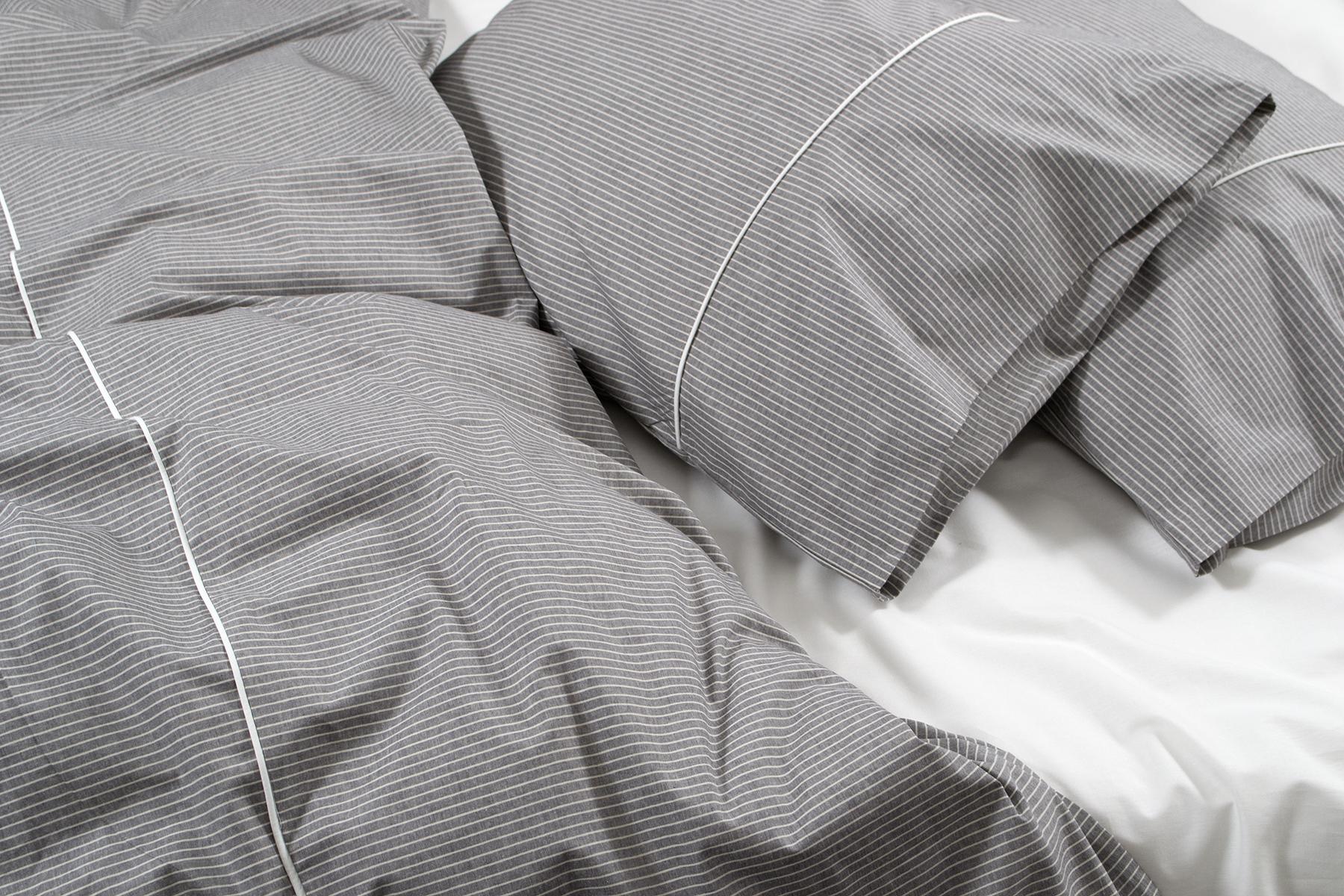 Комплект постельного белья Lotus Home Premium Percale Stripe семейный Антрацит (26668295) - фото 3